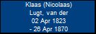 Klaas (Nicolaas) Lugt, van der