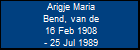 Arigje Maria Bend, van de