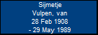 Sijmetje Vulpen, van